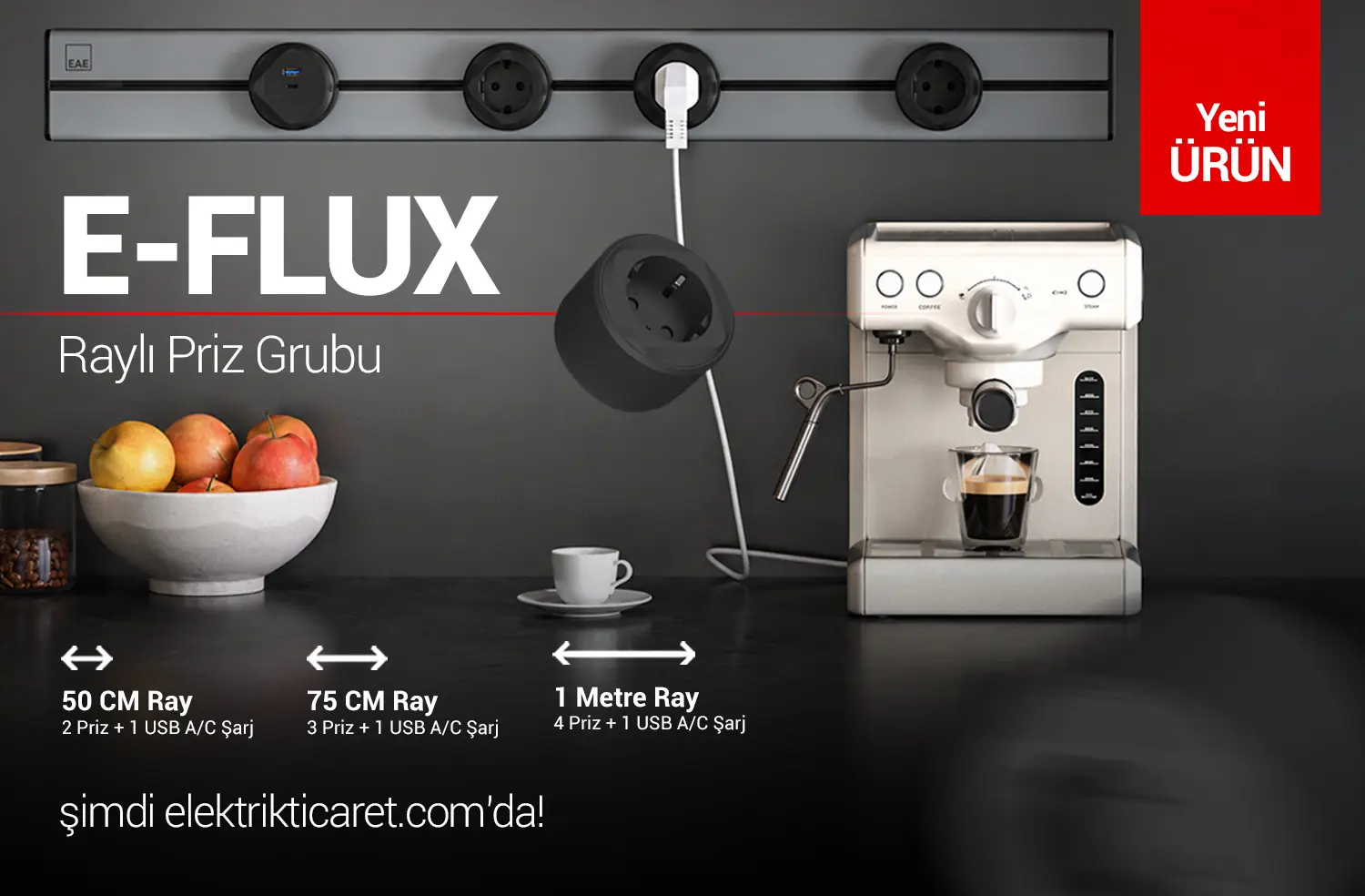 E Flux Raylı Priz